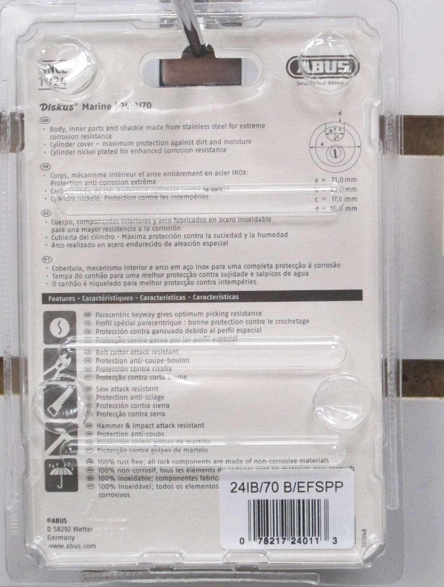 ABUS Weatherproof DISKUS 24IB