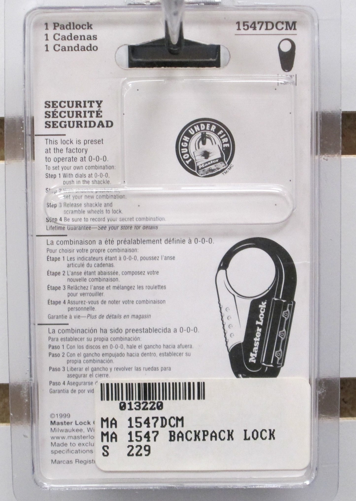 Master Backpack Lock