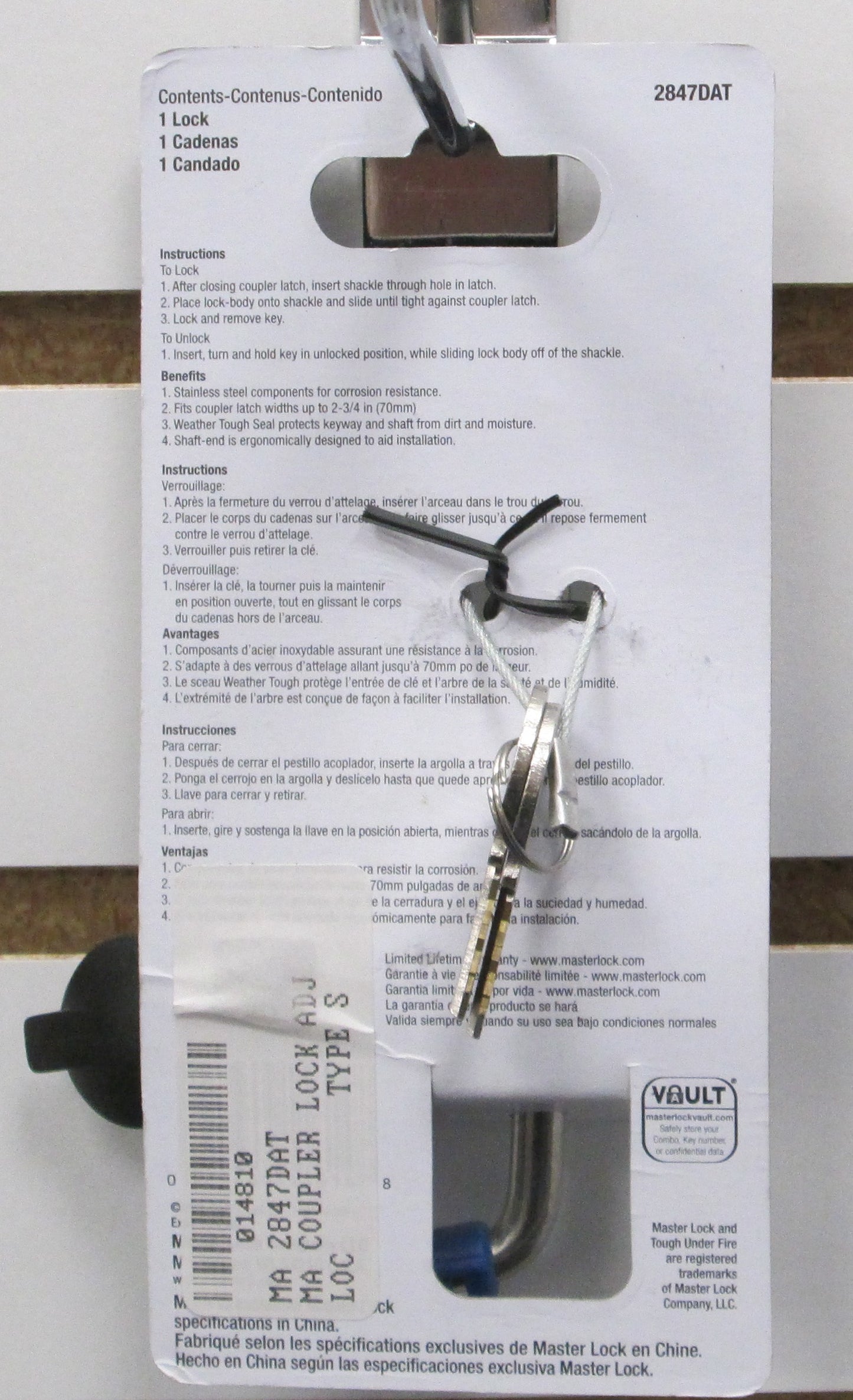 Master Lock Trailer Coupler Lock