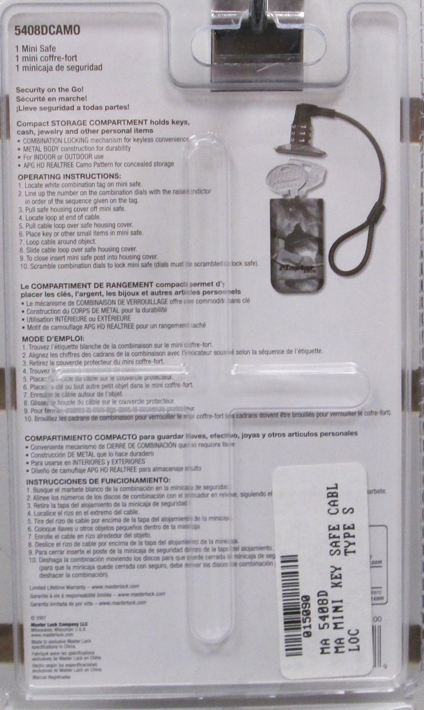 Master Lock Mini Key Safe Model 5408D