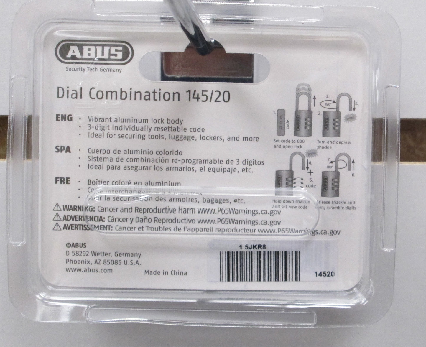 ABUS 145/20 Luggage Lock