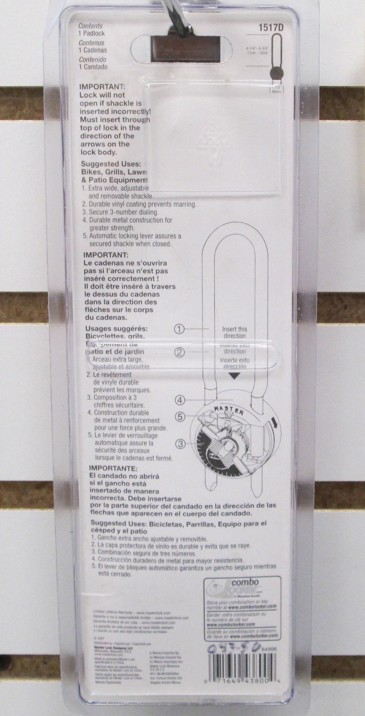 Master Lock 1517 Bike Lock with 1500 Combination Lock