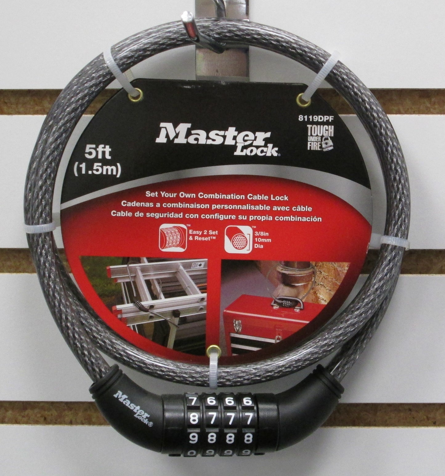 Master Lock 8119 3/8 Inch Cable Lock 5 Foot