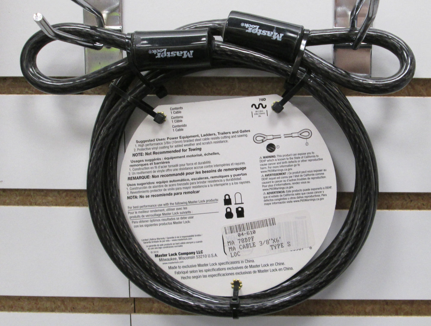 Master Lock 78PDF 3/8Inch Cable
