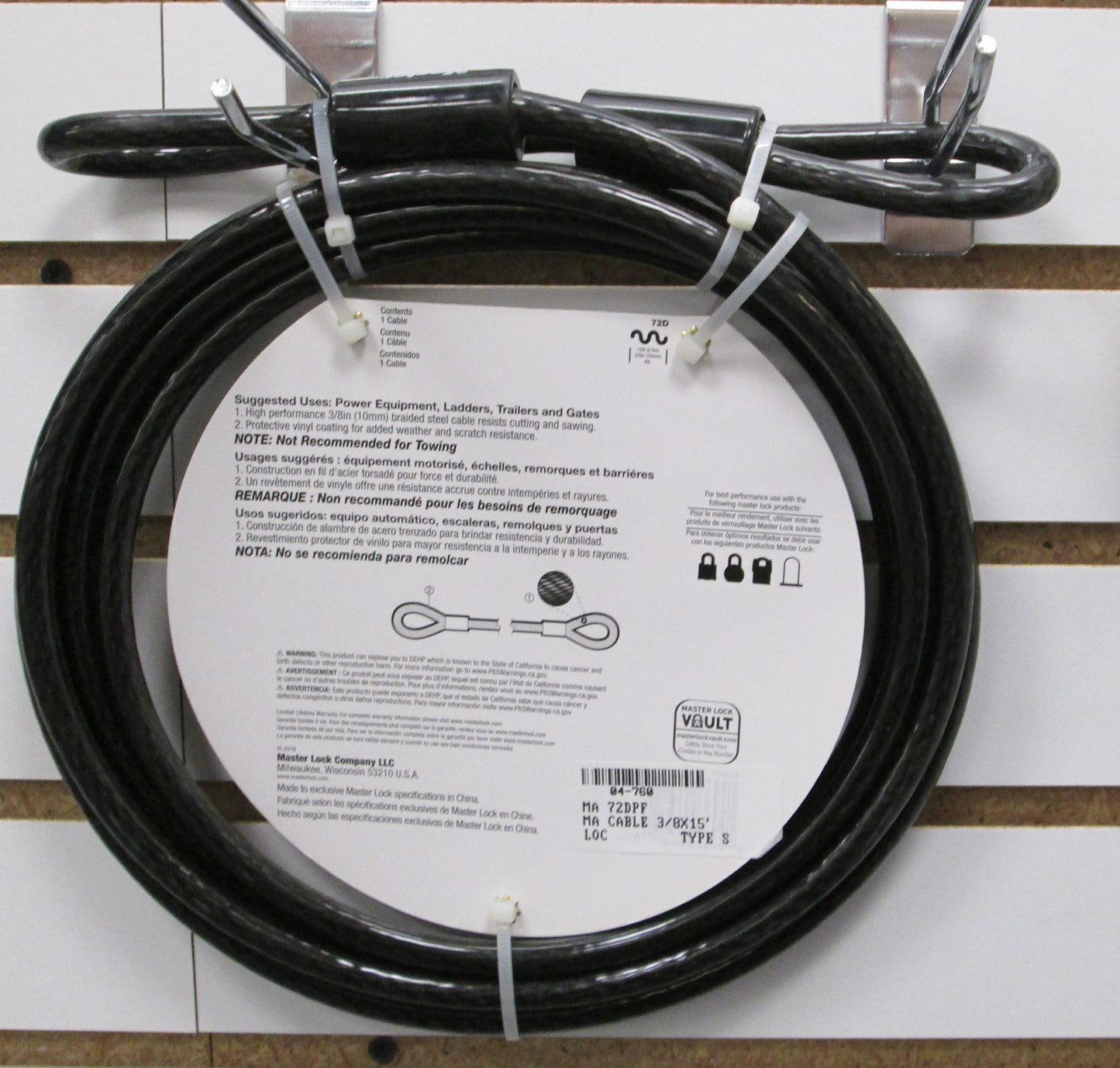 Master Lock 72DPF Cable