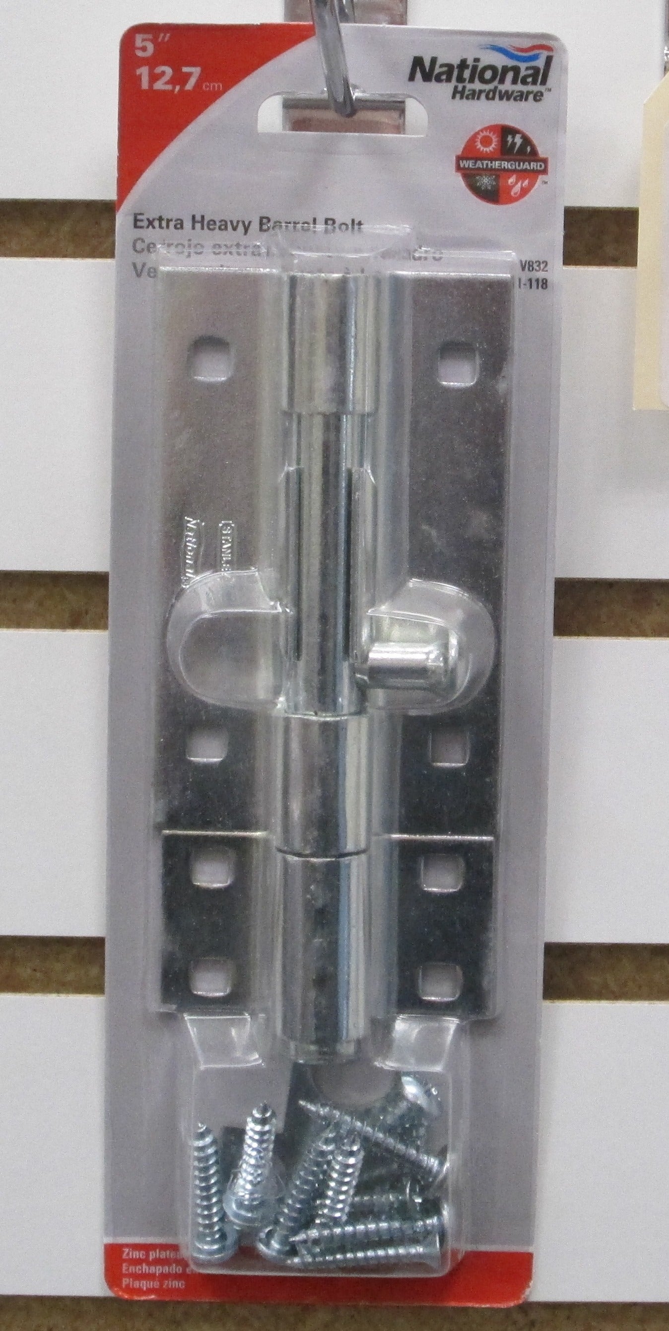 National Hardware Extra-Heavy Barrel Bolt 5 Inch Zinc-Plated