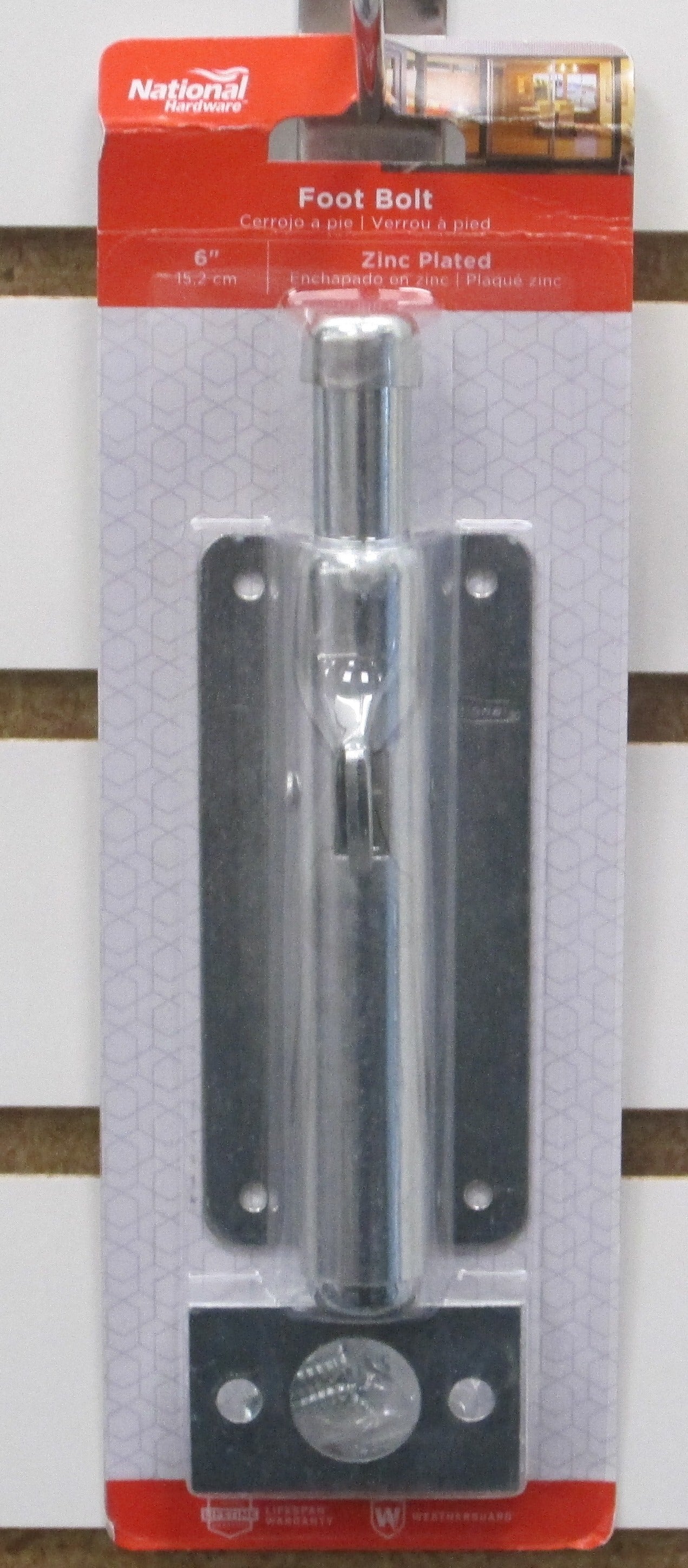 National Hardware Foot Bolt 6 Inch
