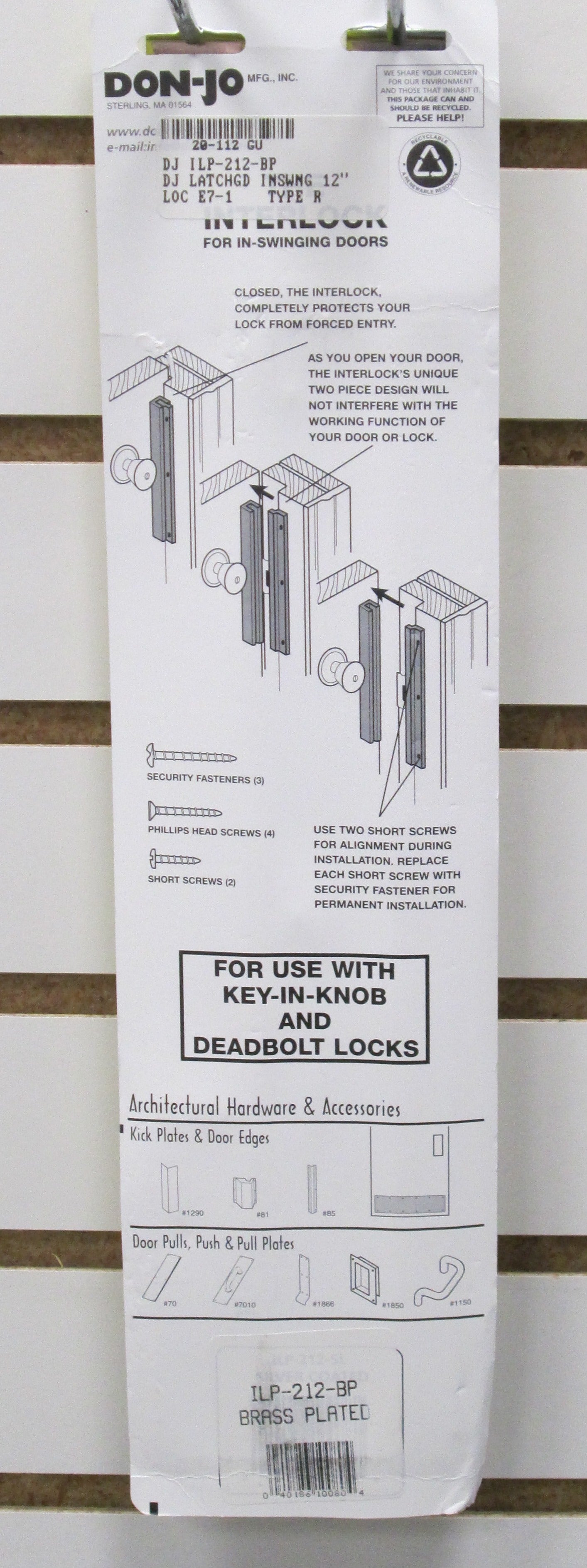 Don Jo ILP-212 12 Inch Inswinging Door Latch Protector