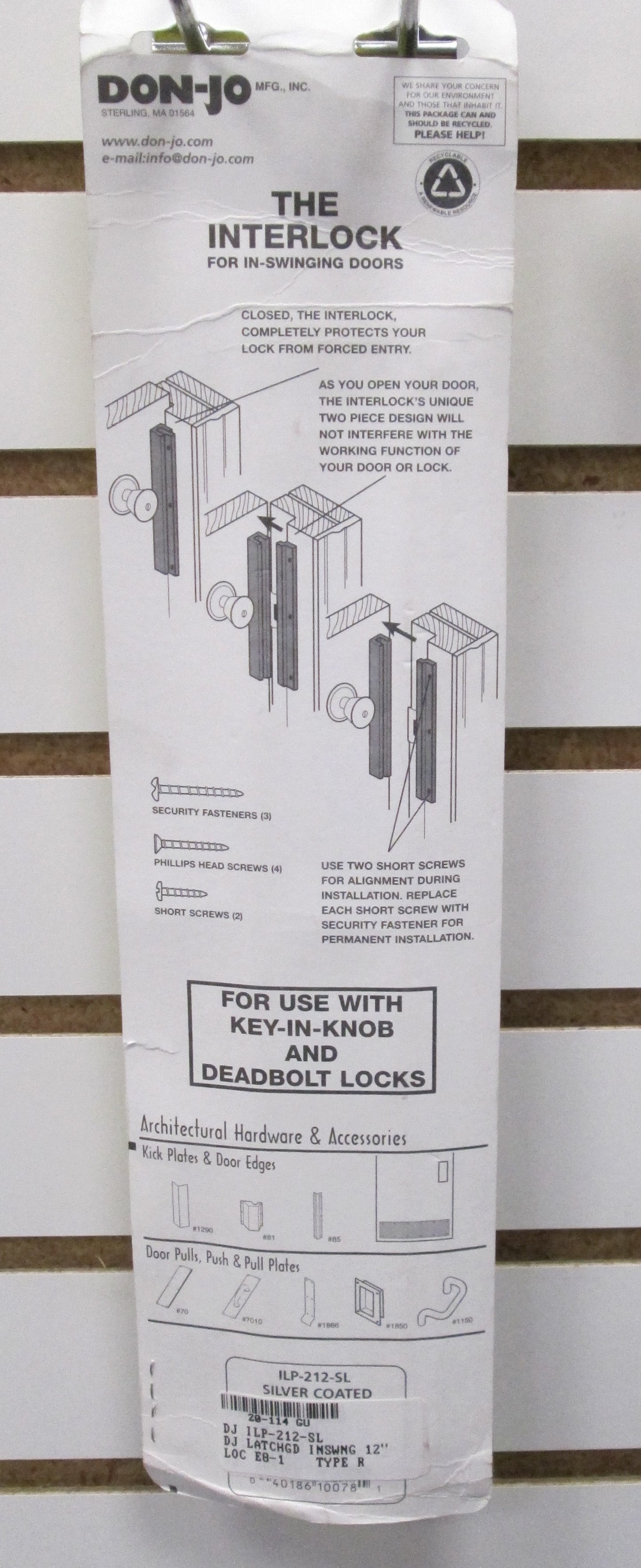 Don Jo ILP-212 12 Inch Inswinging Door Latch Protector