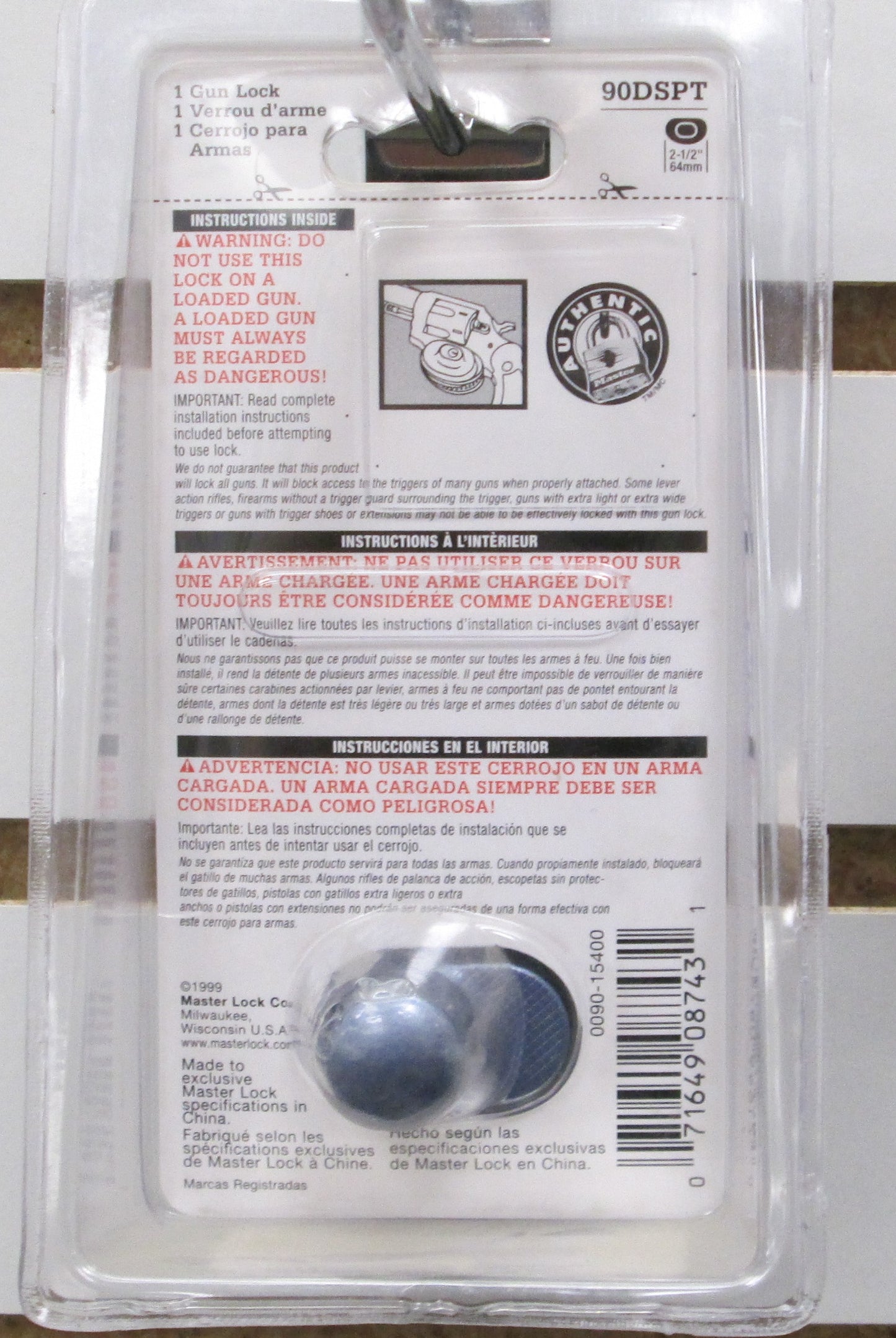 Master Lock 90DSPT Gun Lock