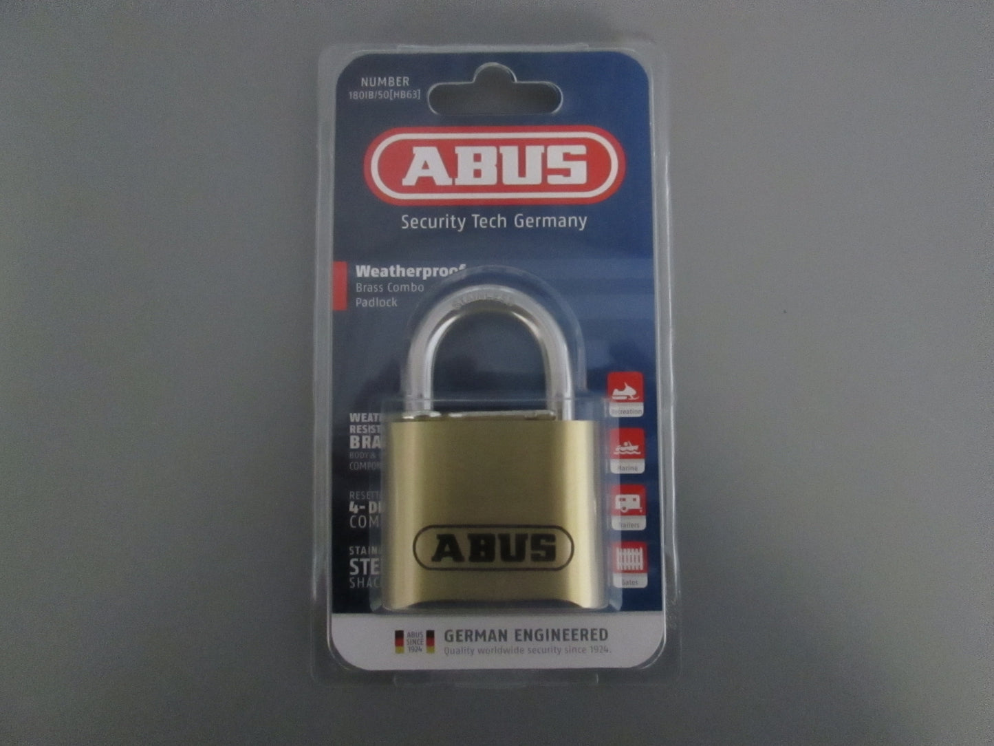 ABUS 180/50 Weatherproof Brass Combination Padlock