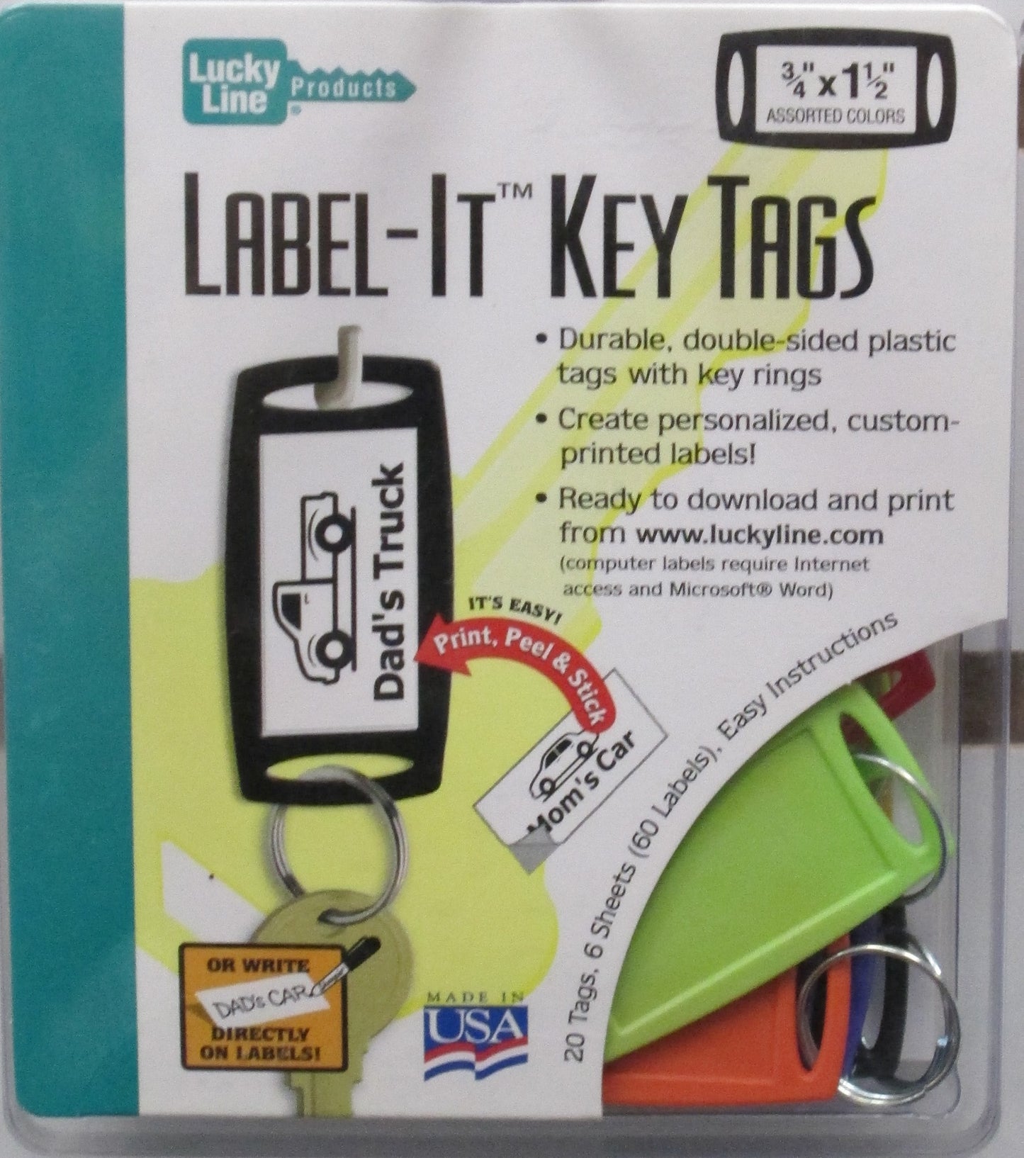 Lucky Line 17029 Label-it Plastic Tag 20 PACK