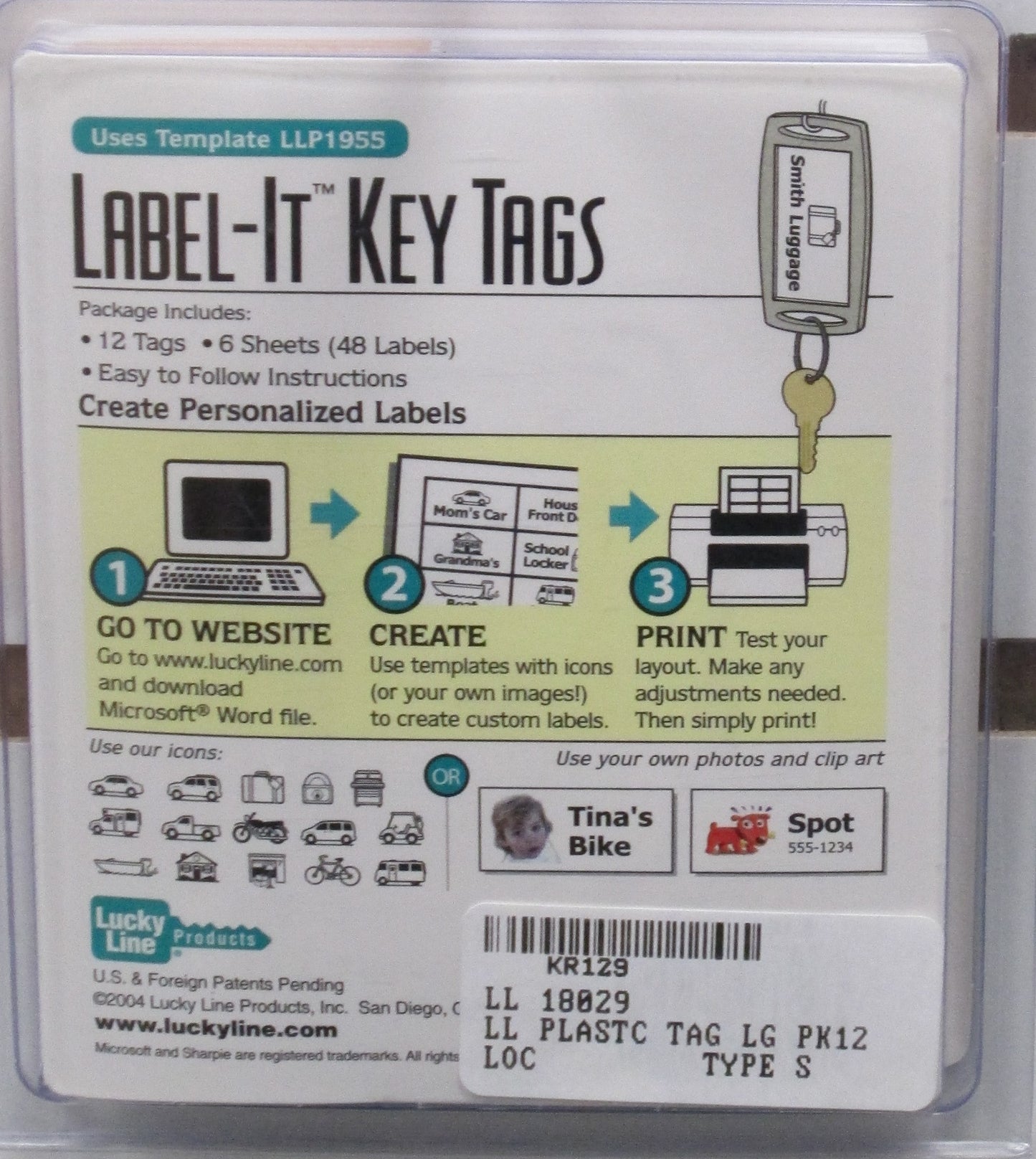 Large Rectangular Label-it Plastic Tag 12 PACK