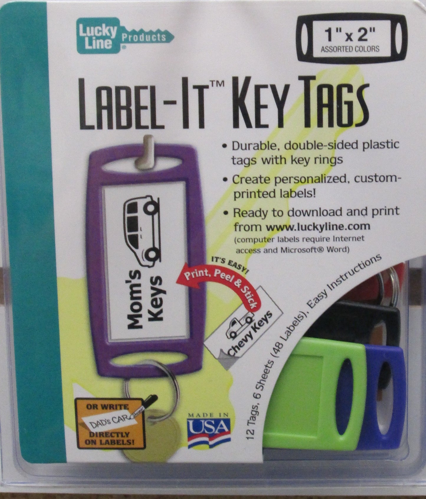 Large Rectangular Label-it Plastic Tag 12 PACK