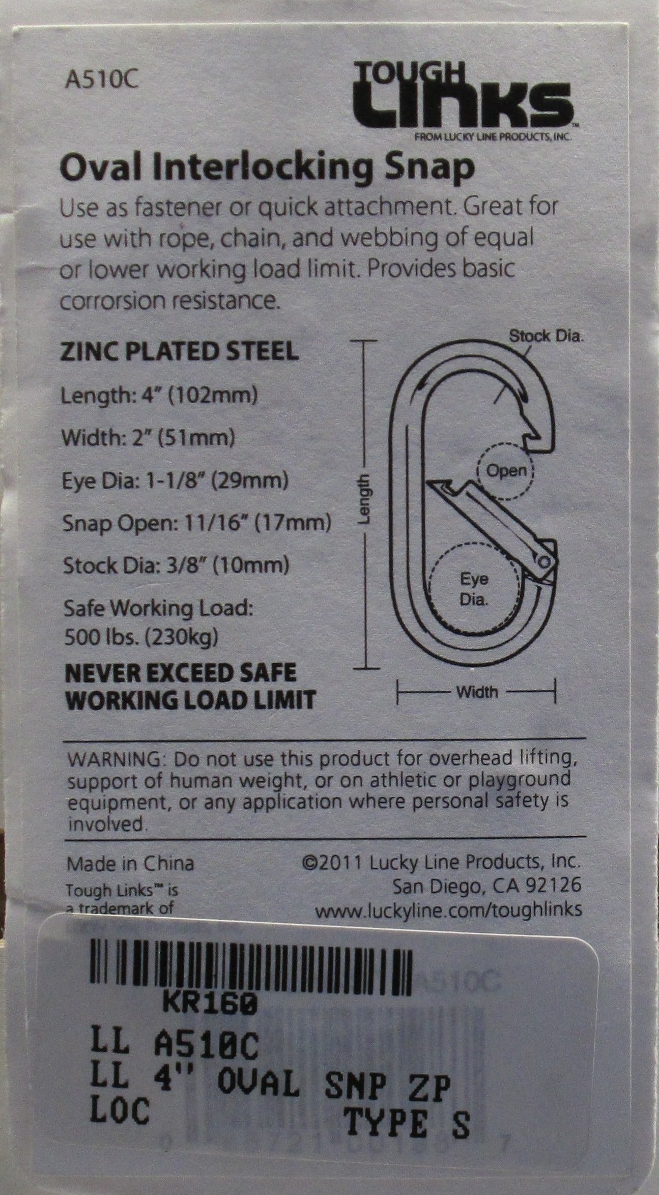 Lucky Line A510 Oval Interlocking Snaps