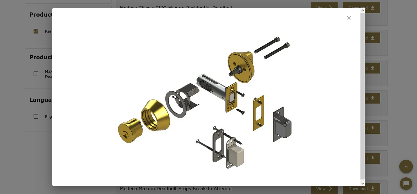 Medeco Double Cylinder Maxum Deadbolt Captive Thumbturn Residential