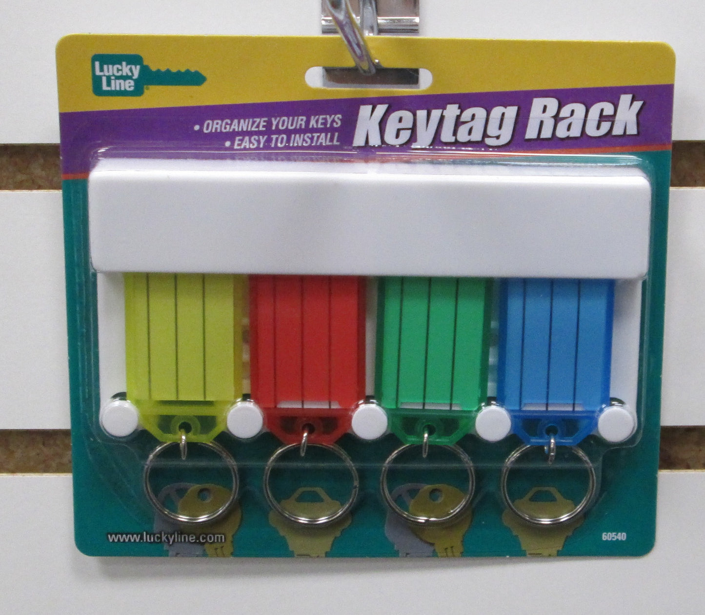 Lucky Line 60540 4 Hook Key Rack