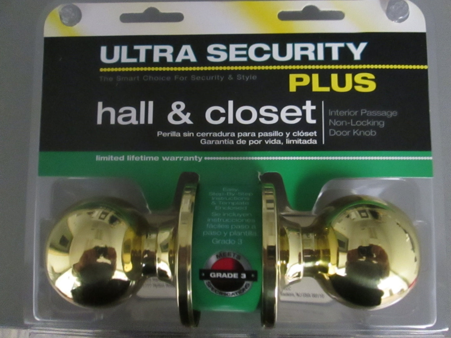 Ultra 43473 Light Duty Passage Set with Orbit (Ball-shaped) Knobs Polished Brass