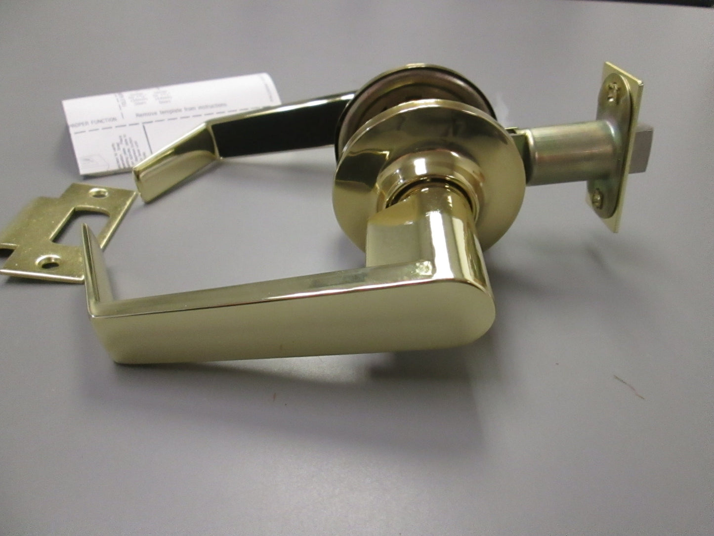 Falcon F101D Passage Set with Dane Style Levers Polished Brass
