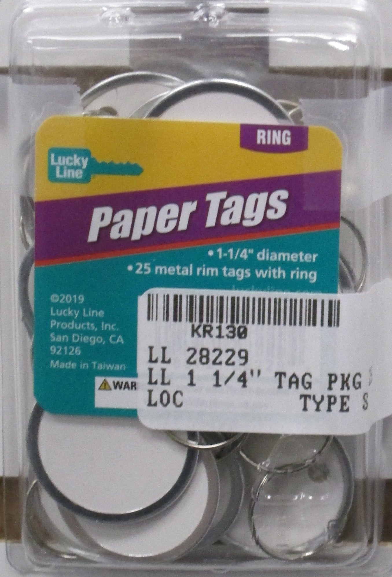 Lucky Line Paper Key Tags with Ring 25 PACK