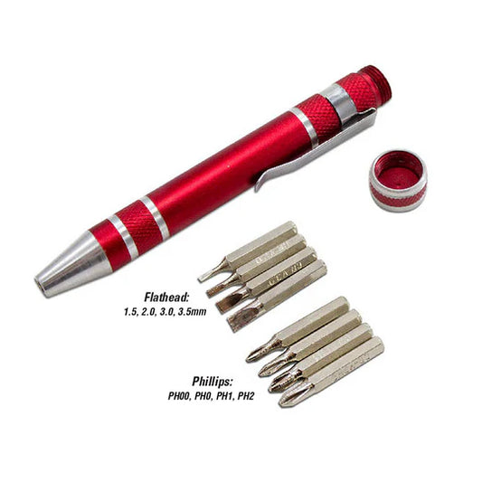 Lucky Line U122 Precision Pen Screw Driver with Assorted Tips